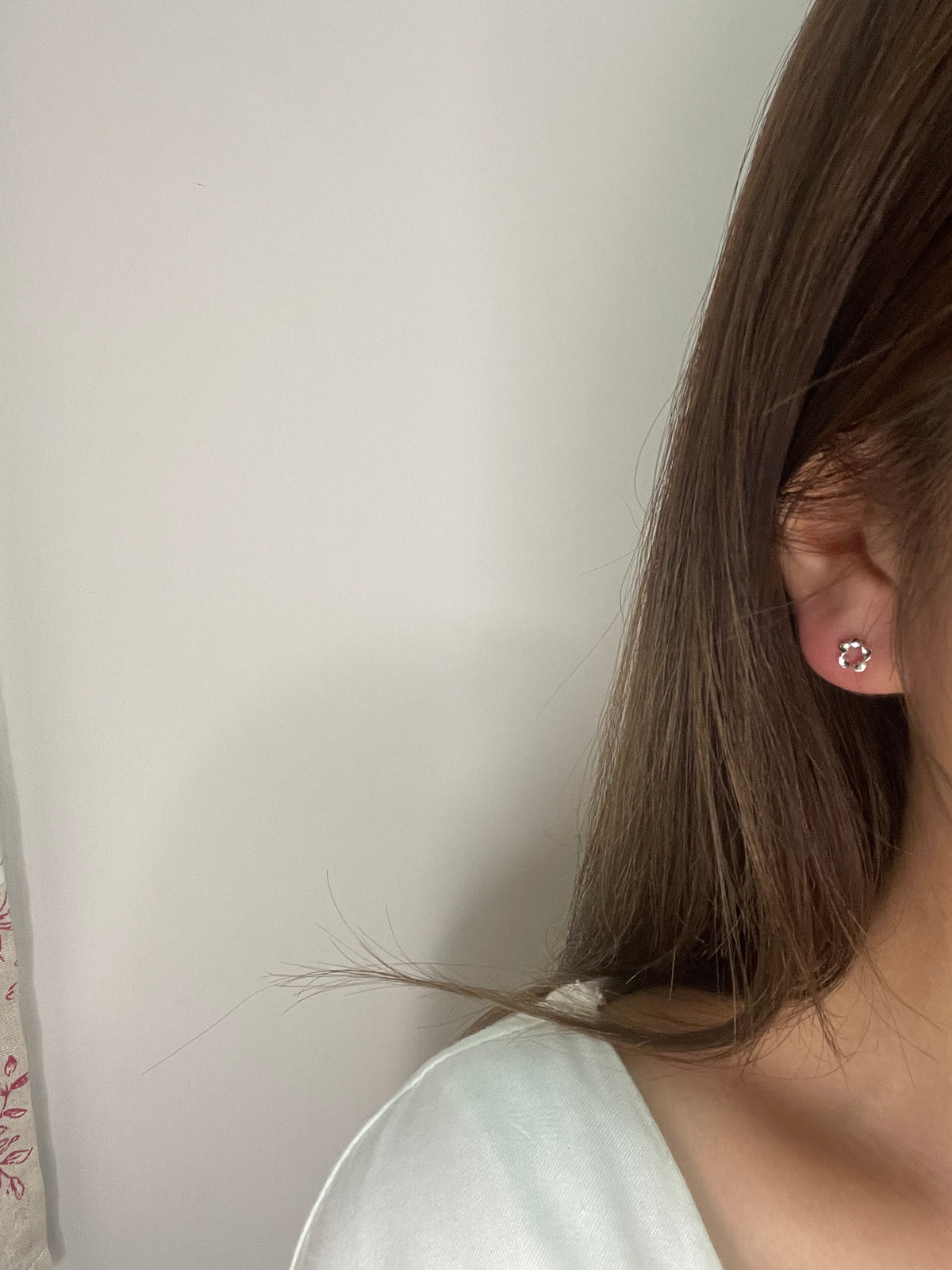 (925 silver) floral piercing