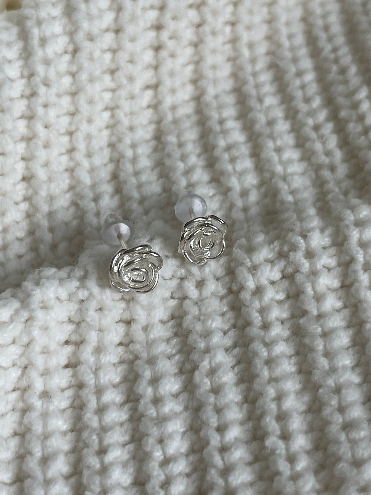 (925 Silver) Rose earring