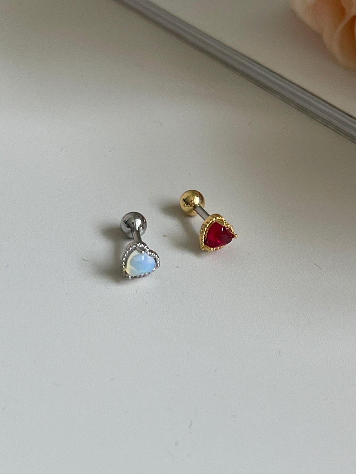 Vintage red heart piercing