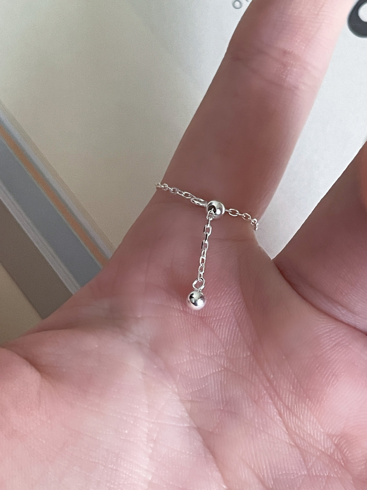 (925 silver) Angel chain ring