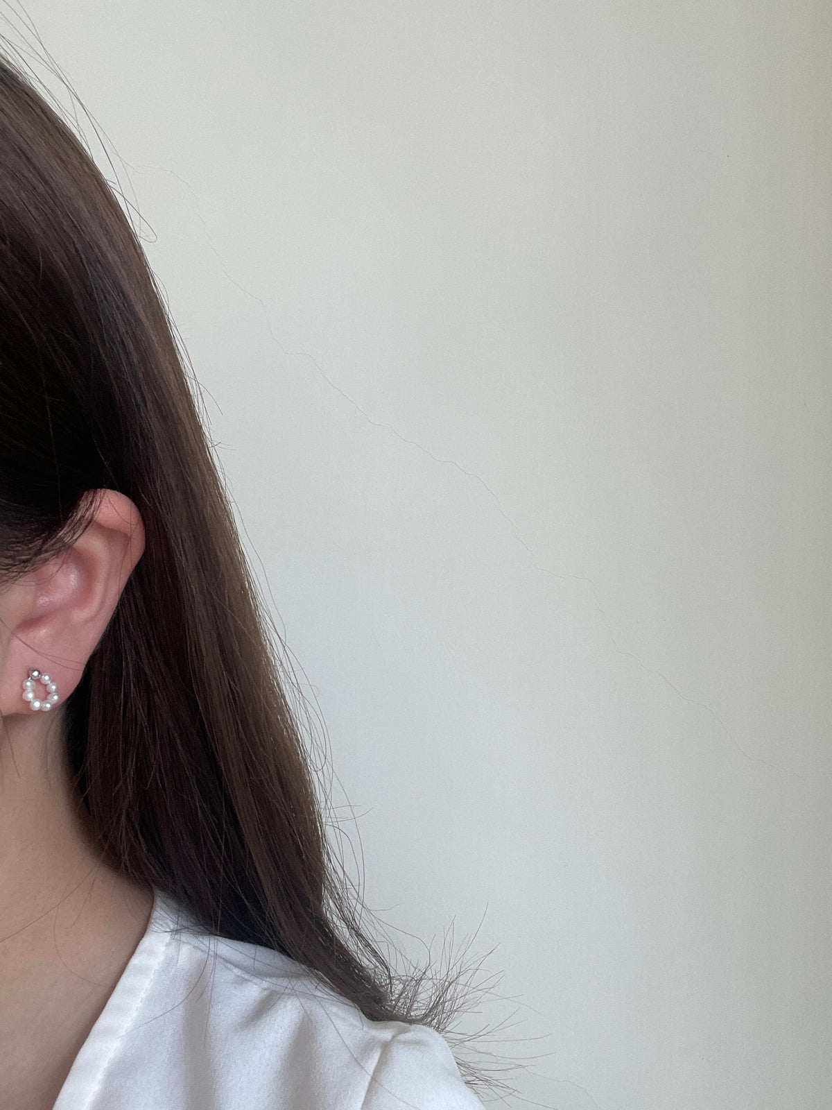 (925 silver) Pearl loop piercing