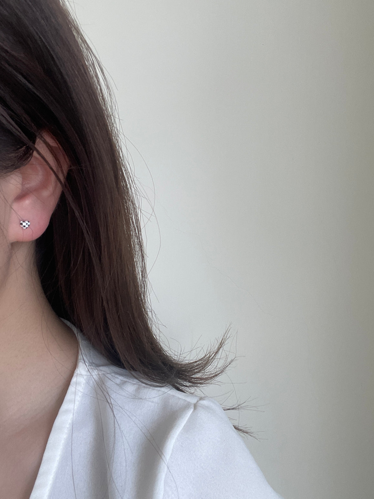 (925 silver) Black & white piercing