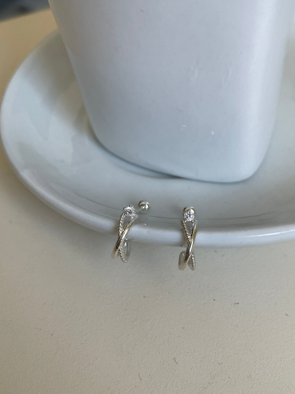 (925 silver) Cross piercing